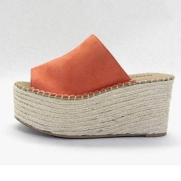 1 LEFT* Coral Platform Espadrille Sandals - Picture 2 of 3